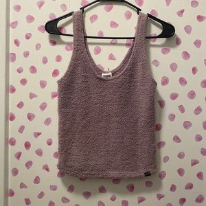 VS Pink Lavender Fuzzy Cropped Tank Size Small